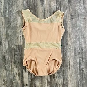 LuckyLeo dancewear Nude mesh leotard medium
